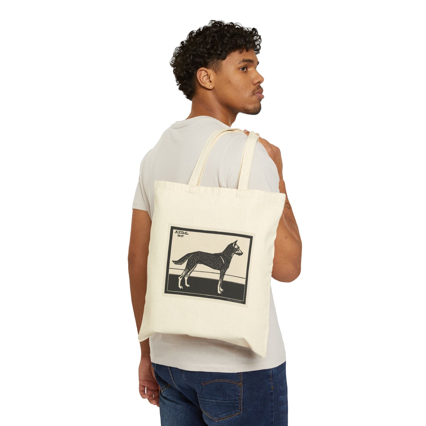 Canvas Tote Bag feat. Dog by Julie de Graag
