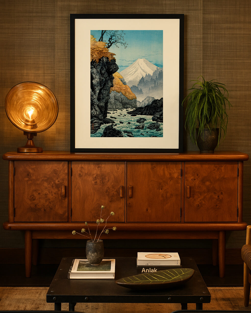 Framed Art Print - Foot of Mount Ashitaka (1932) by Hiroaki Takahashi