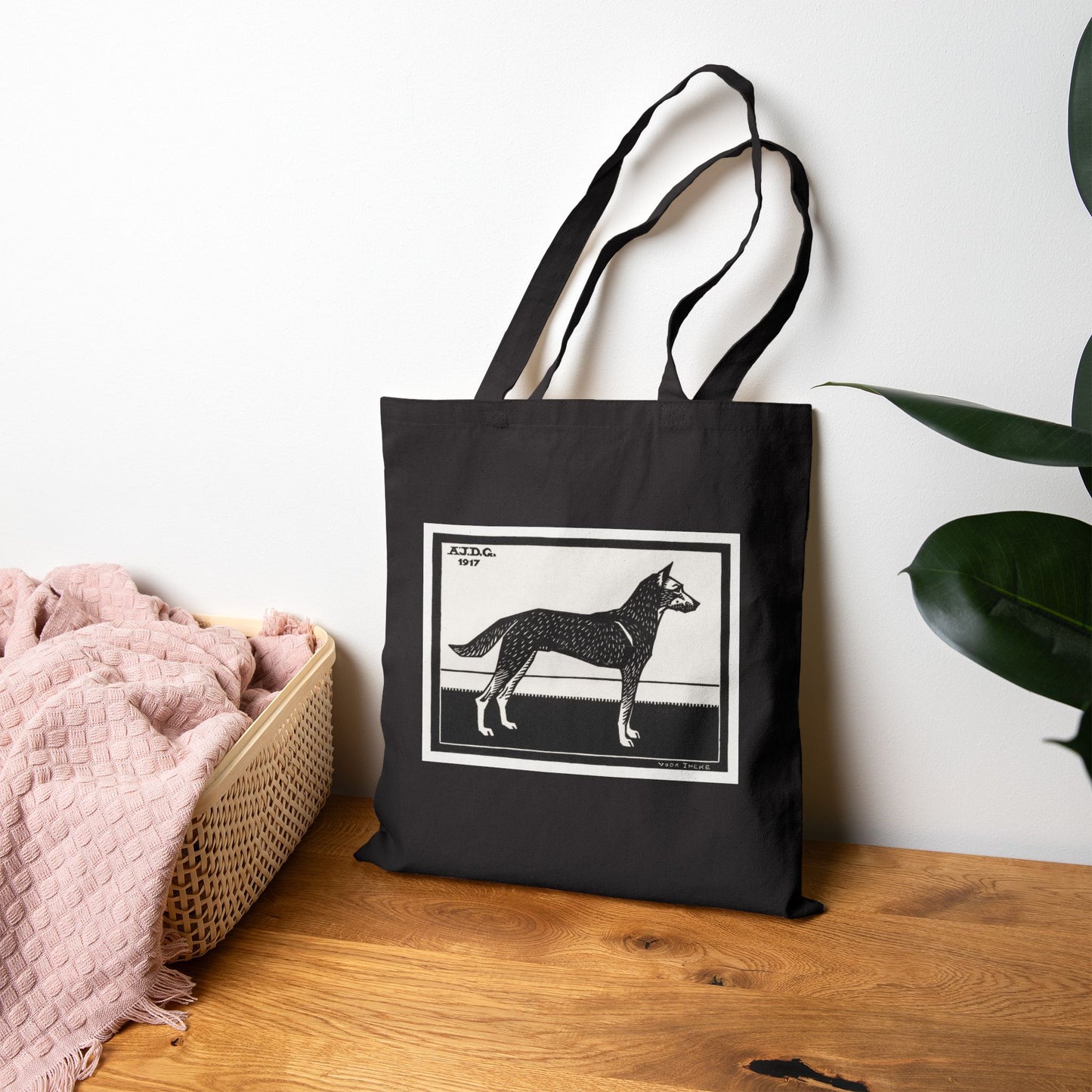 Canvas Tote Bag feat. Dog by Julie de Graag