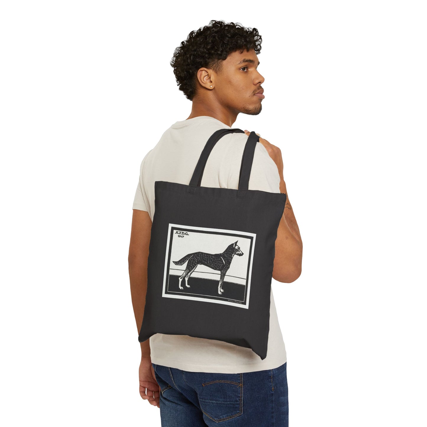 Canvas Tote Bag feat. Dog by Julie de Graag