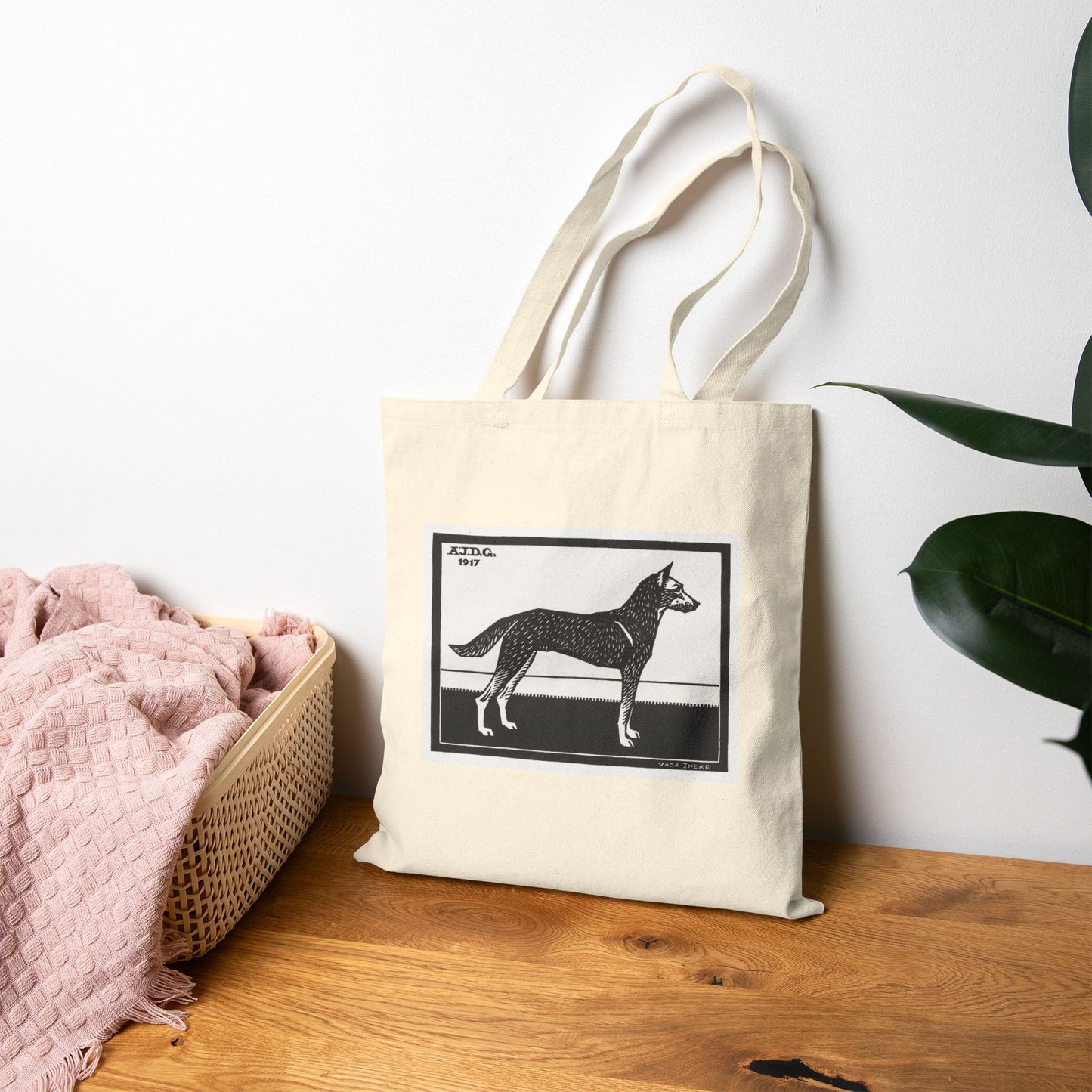 Canvas Tote Bag feat. Dog by Julie de Graag