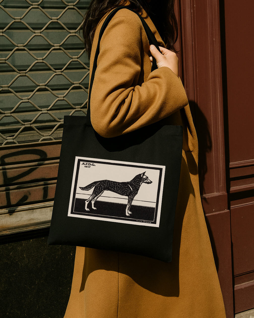 Canvas Tote Bag feat. Dog by Julie de Graag