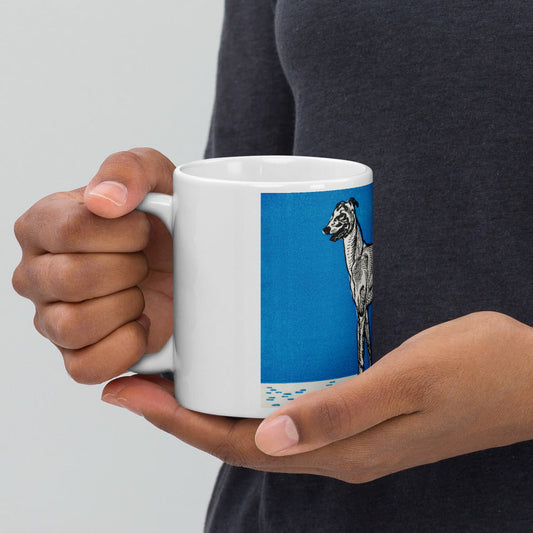 Greyhound (1912) by Moriz Jung on a White Ceramic Mug